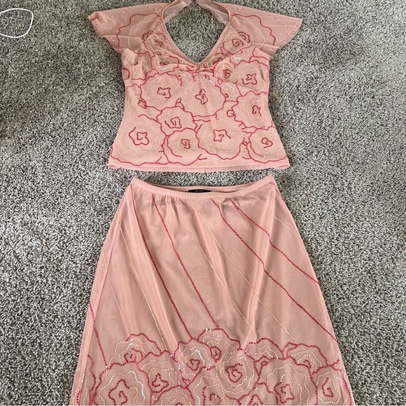 {BCBG} Beaded Shirt and Skirt Matching Set - Picture 11 of 16